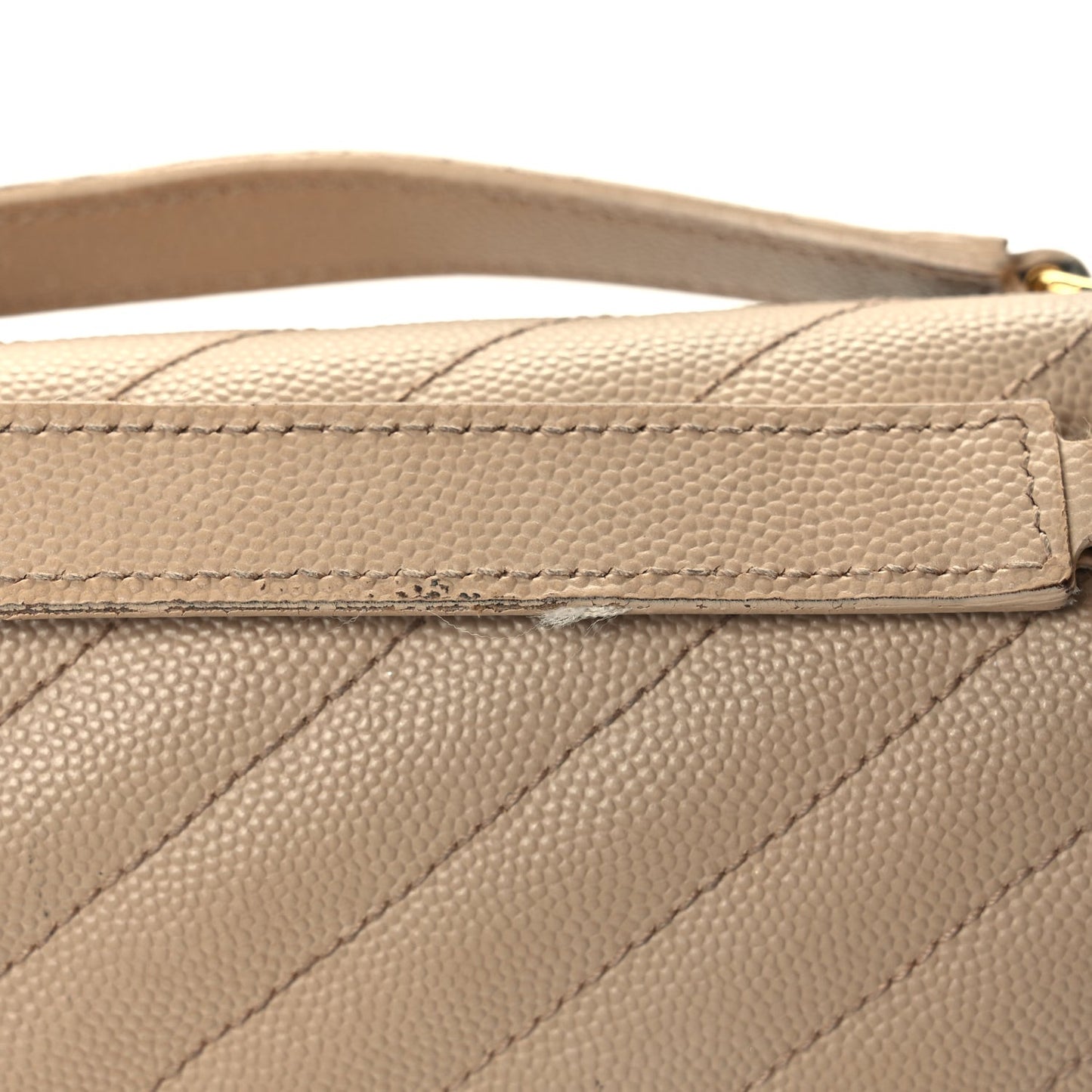 Grain De Poudre Matelasse Chevron Large Monogram Satchel Dark Beige