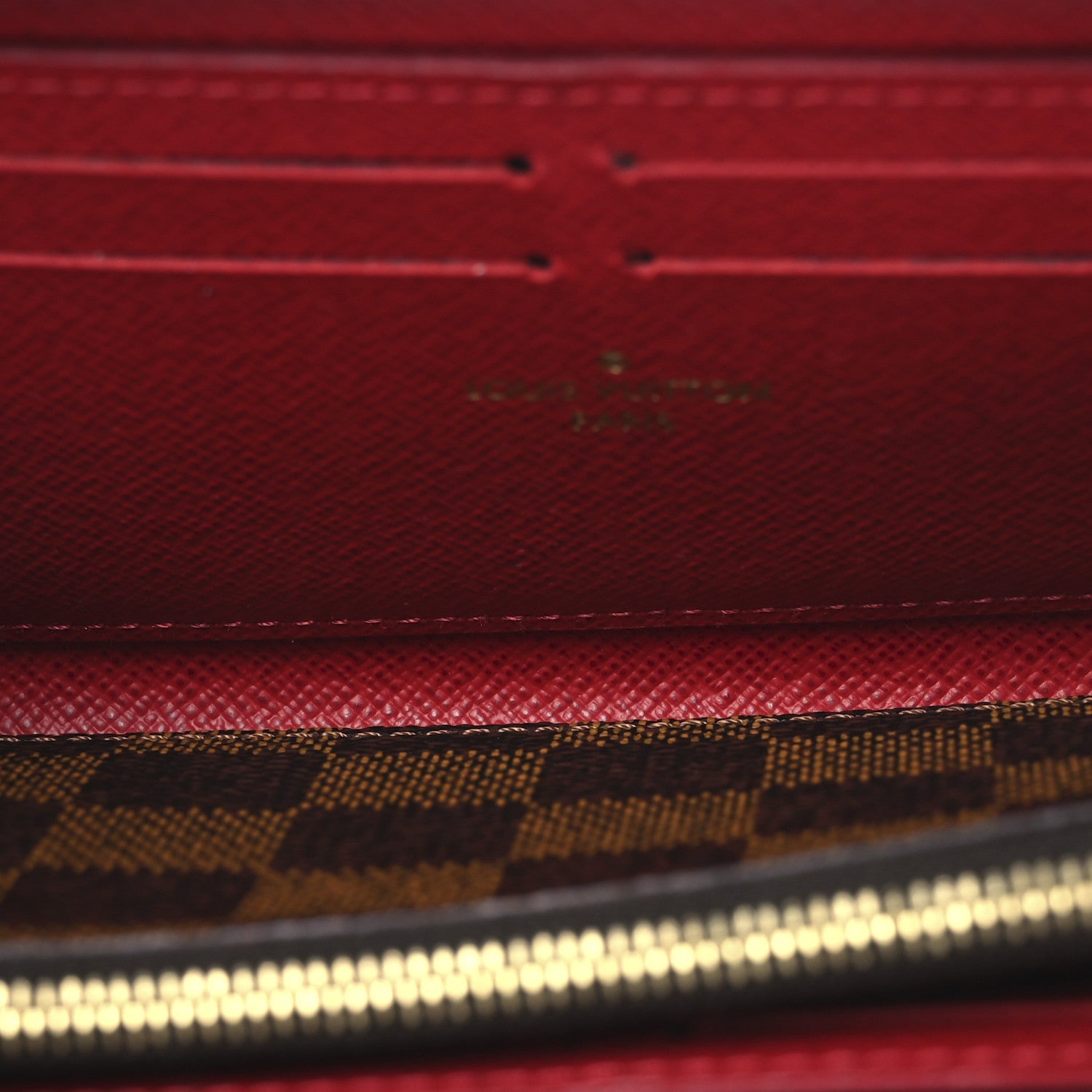Louis Vuitton Damier Ebene Clemence Wallet Cherry 5 of 7
