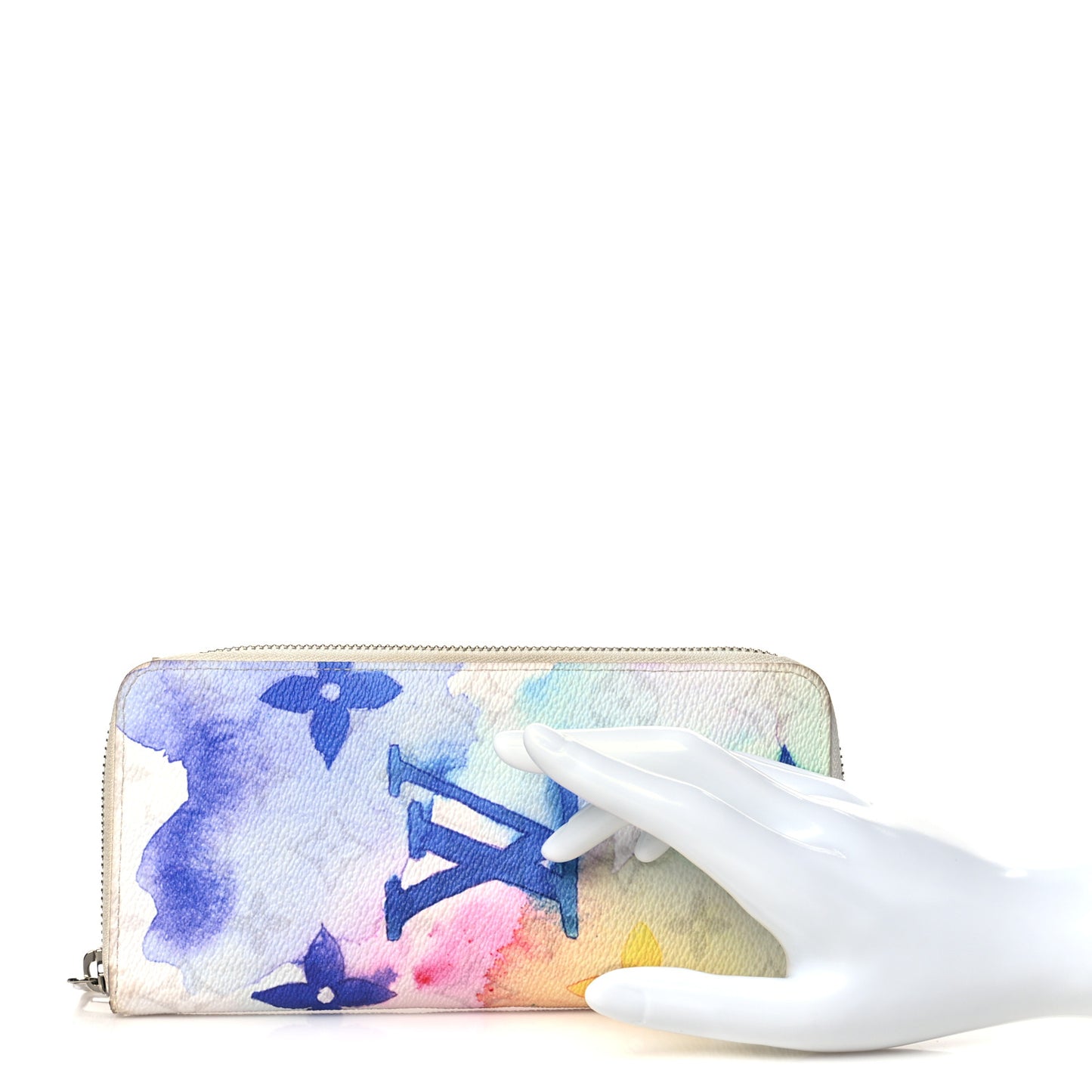 Monogram Watercolor Vertical Zippy Wallet