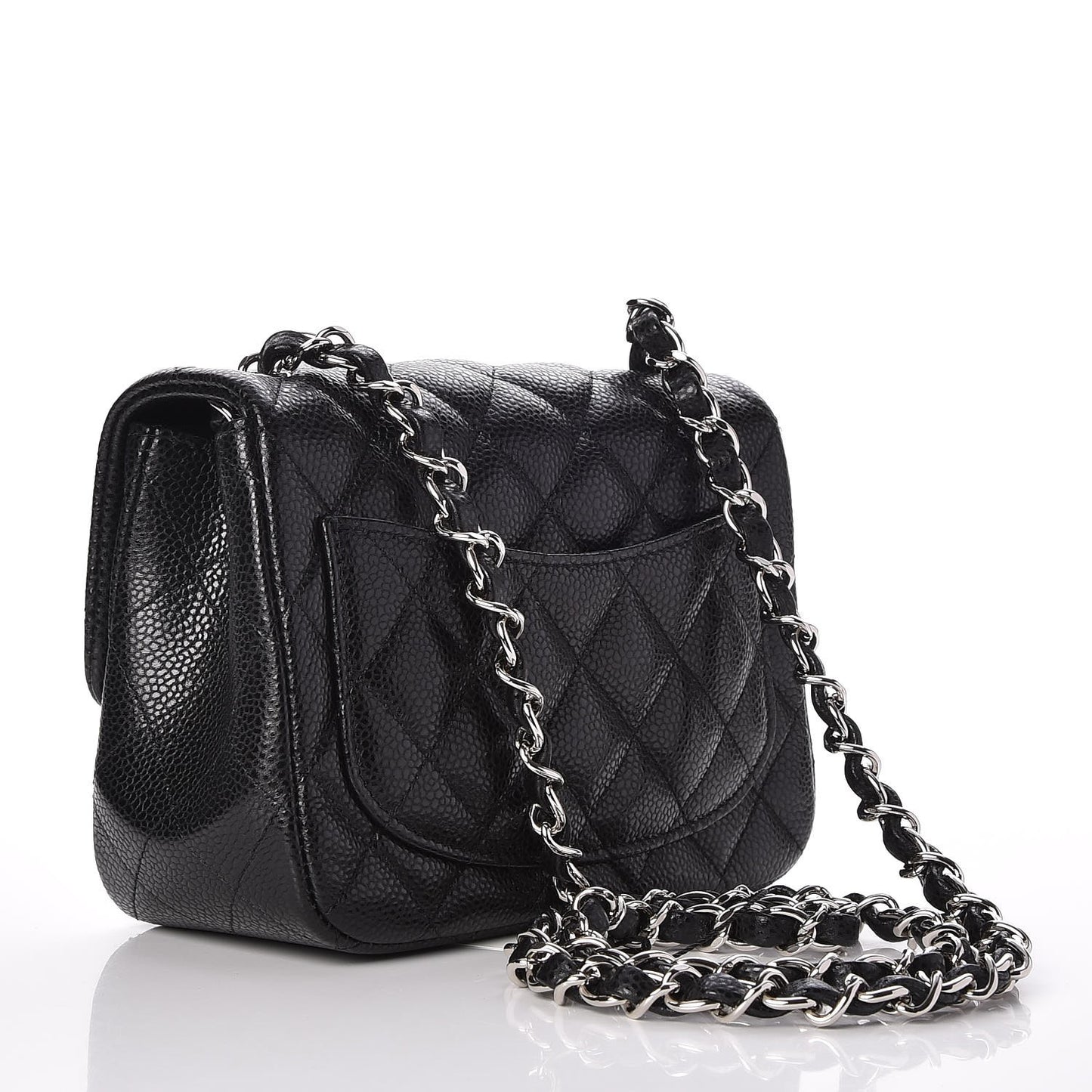 Caviar Quilted Mini Square Flap Black