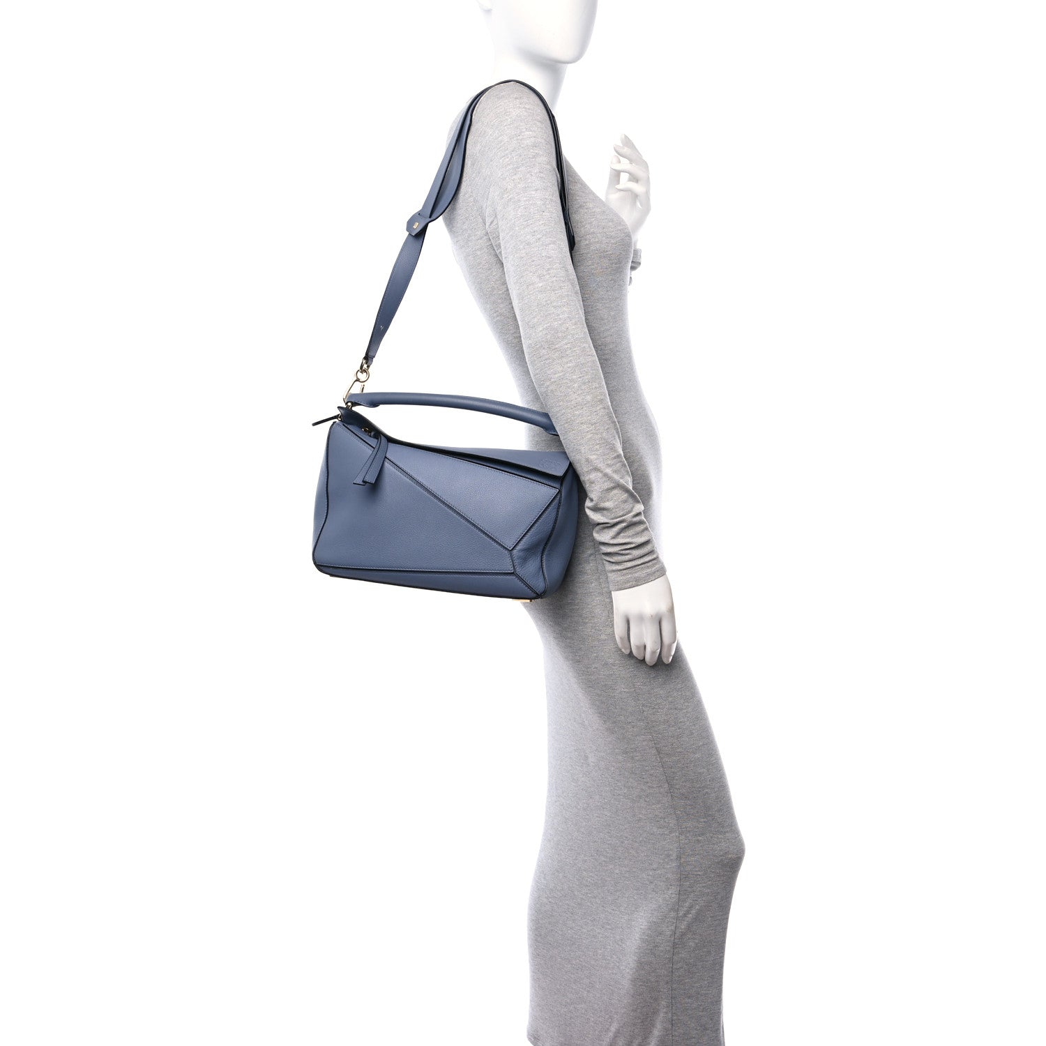 Loewe Calfskin Medium Puzzle Bag Blue 2 of 10