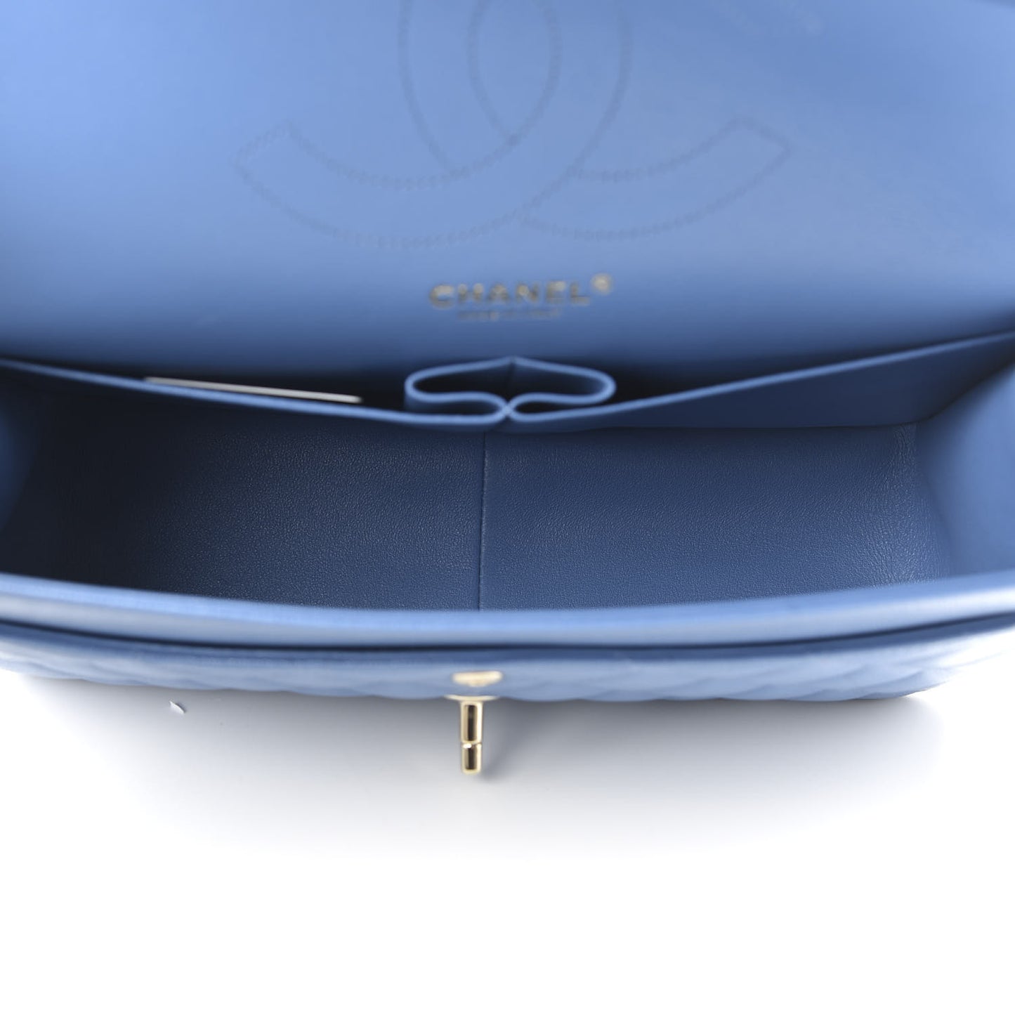 Caviar Quilted Jumbo Double Flap Blue