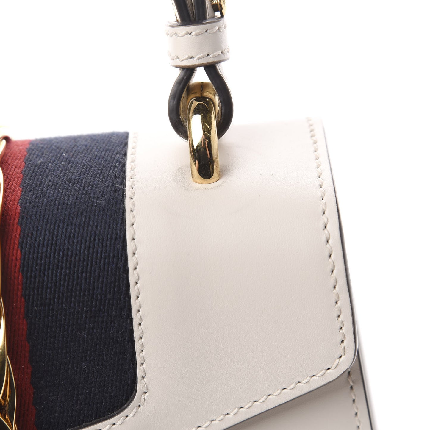 Calfskin Mini Sylvie Top Handle Bag White