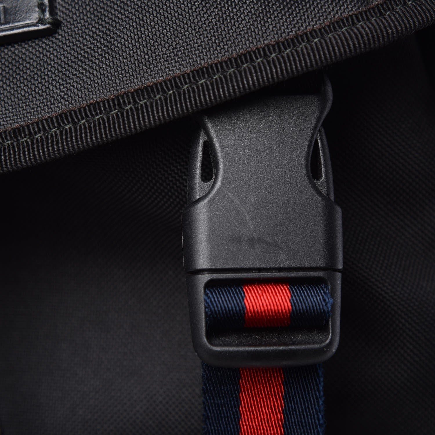 Gucci Techno Canvas Web L'Aveugle Par Amour Embroidered Double Buckle Backpack Black 8 of 10