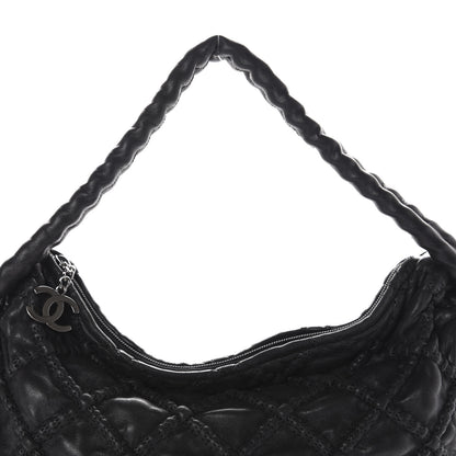 Chanel Quilted Lambskin Hidden Chain Hobo Black 14 of 14