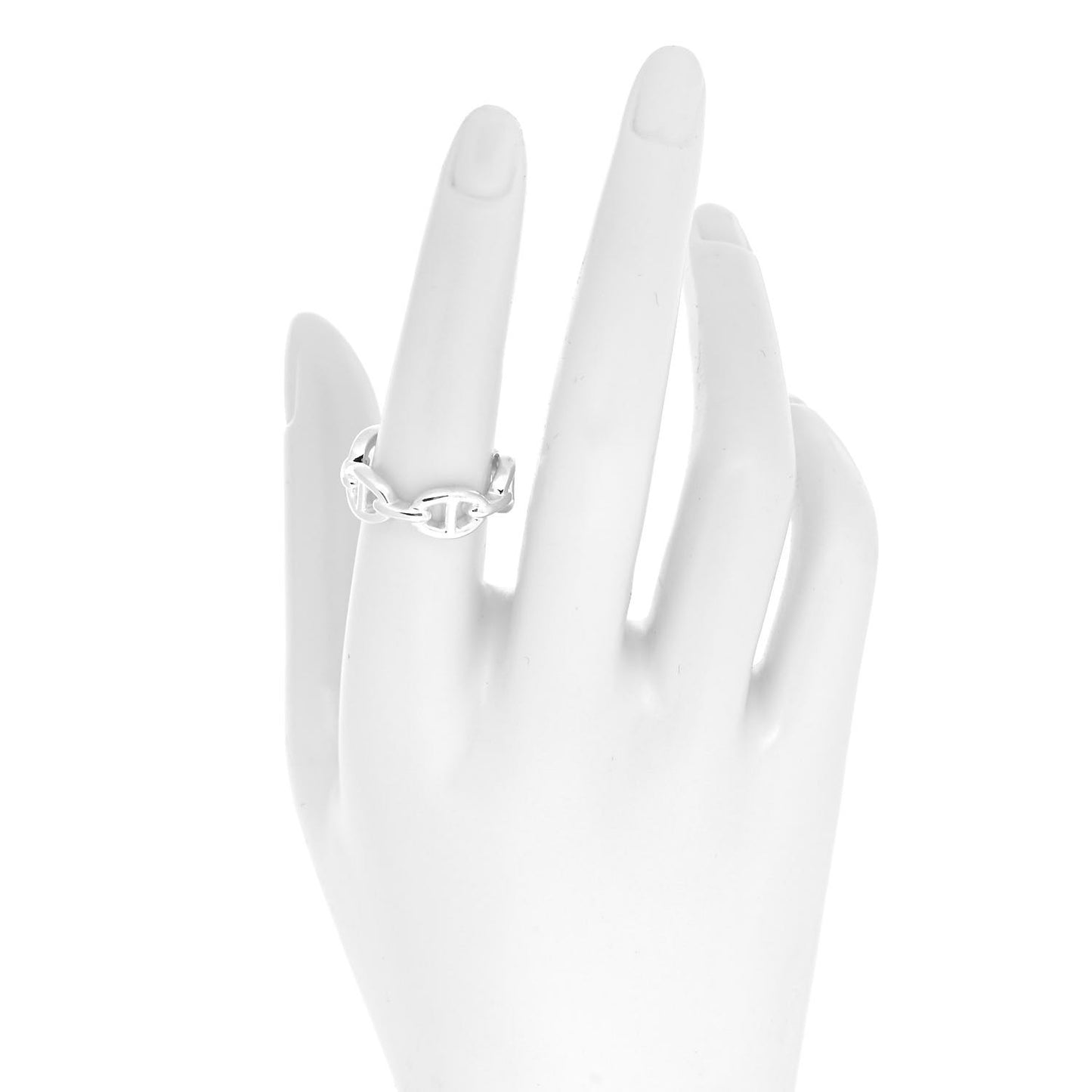 Sterling Silver PM Chaine d'Ancre Enchainee Band Ring 55 7.25