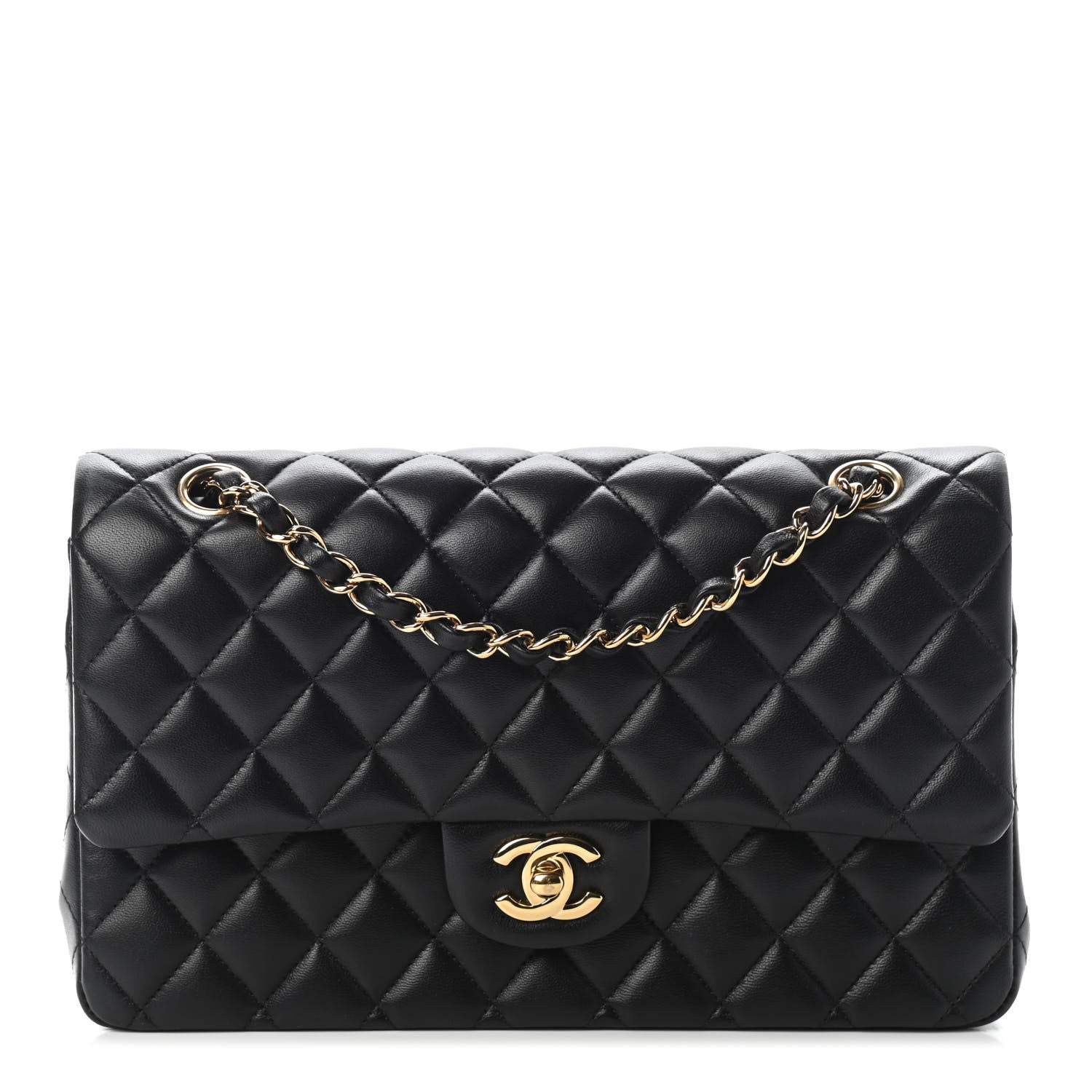 Chanel Lambskin Quilted Medium Double Flap Black 1 of 10