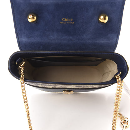 Chloe Lizard Embossed Calfskin Small Aby Lock Captive Blue 5 of 9