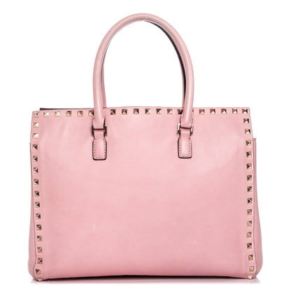 Valentino Garavani Vitello Small Rockstud Top Handle Tote Rose 1 of 7