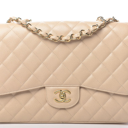 Chanel Caviar Quilted Jumbo Single Flap Beige Clair 10 of 11