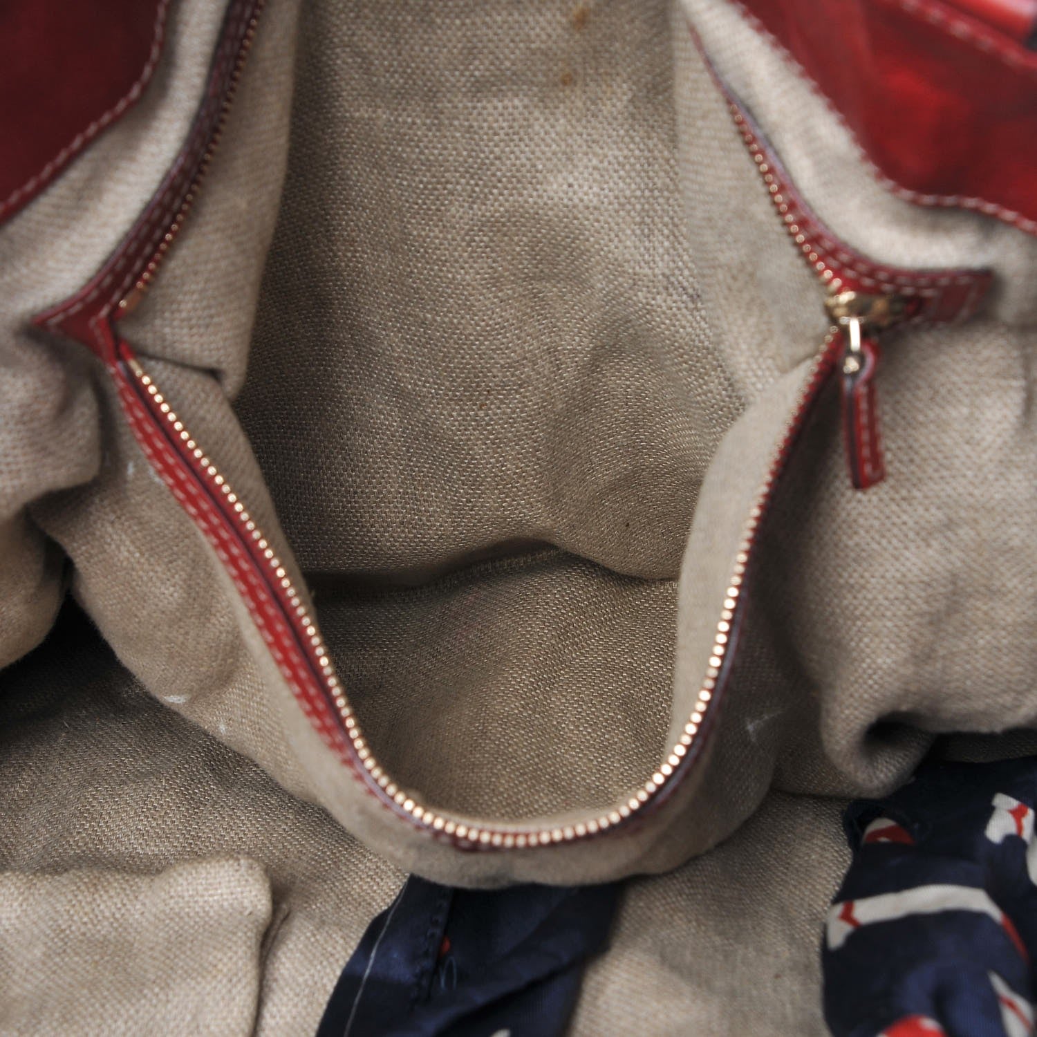 Gucci Monogram Large Positano Tote Navy Red 13 of 17