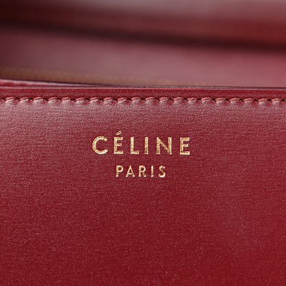 Celine Box Calfskin Medium Classic Box Flap Bag Burgundy 6 of 9