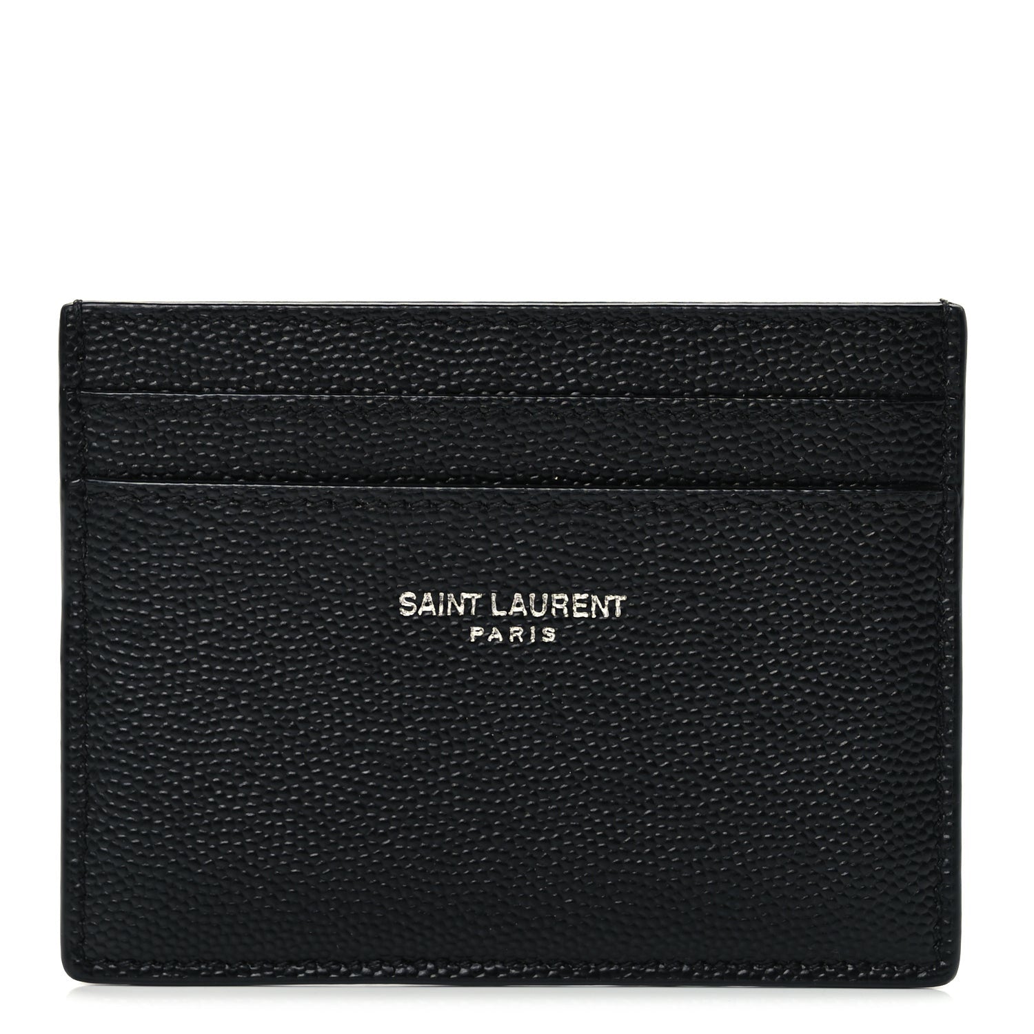 Saint Laurent Grain De Poudre Card Case Black 1 of 9