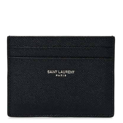 Saint Laurent Grain De Poudre Card Case Black 1 of 9