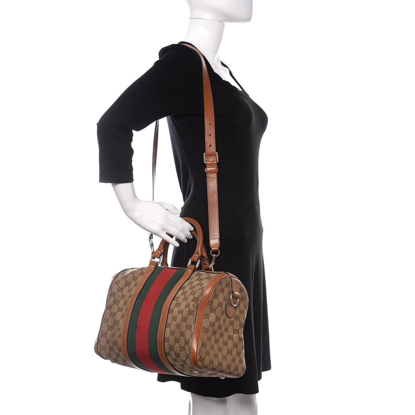 Monogram Vintage Web Medium Boston Tobacco