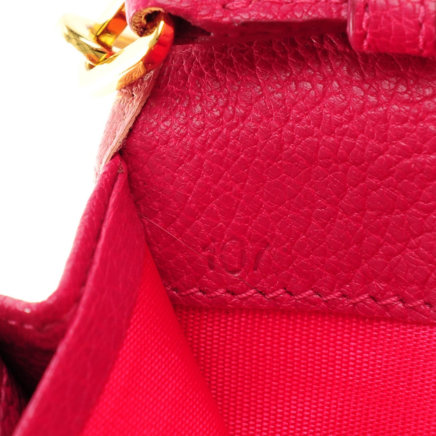 Goatskin Madras Bi-Color Wallet On Chain Rosa Peonia