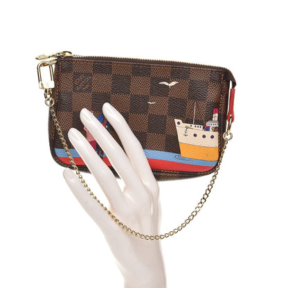 Louis Vuitton Damier Ebene 2016 Christmas Animation Mini Pochette Accessories 2 of 9