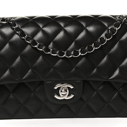 Chanel Lambskin Quilted Medium Double Flap Black 8 of 11