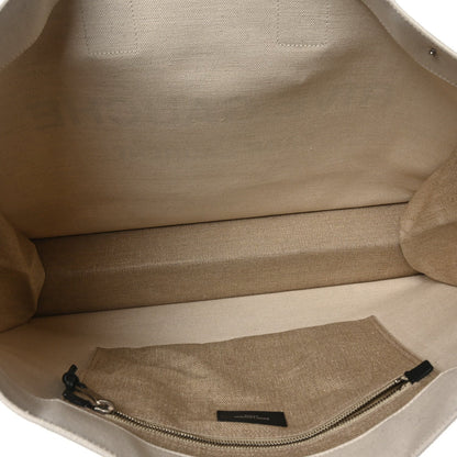 Saint Laurent Linen Calfskin Rive Gauche Tote Greggio Natural 5 of 7
