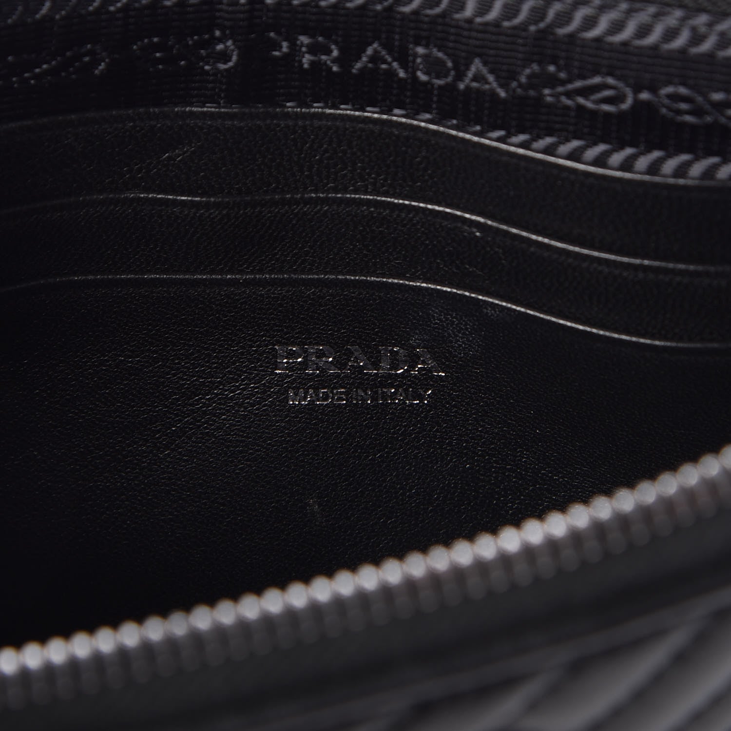 Prada Nappa Impunture Diagramme Mini Double Zip Chain Crossbody Bag Black 6 of 8
