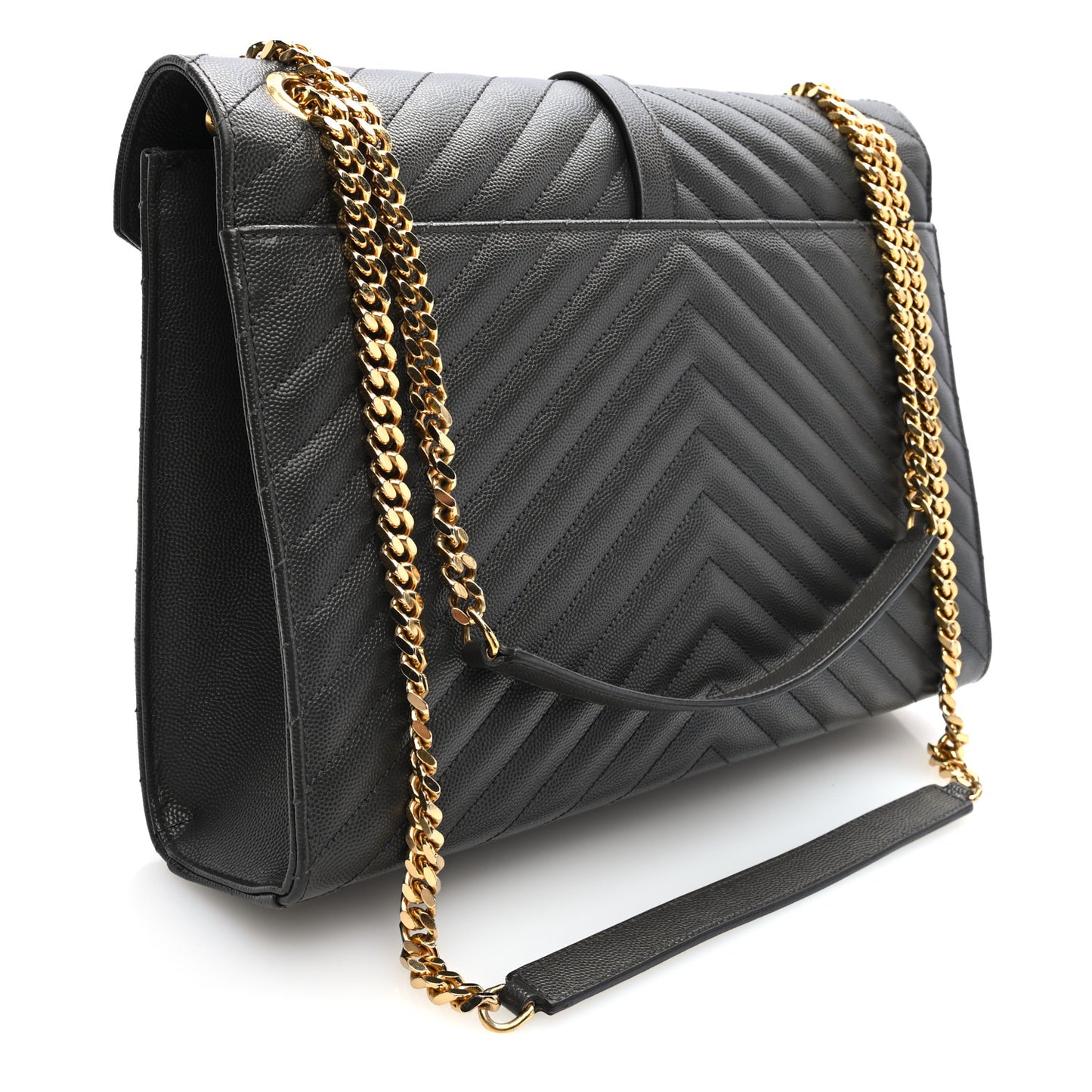 Grain De Poudre Matelasse Chevron Large Monogram Satchel Earth