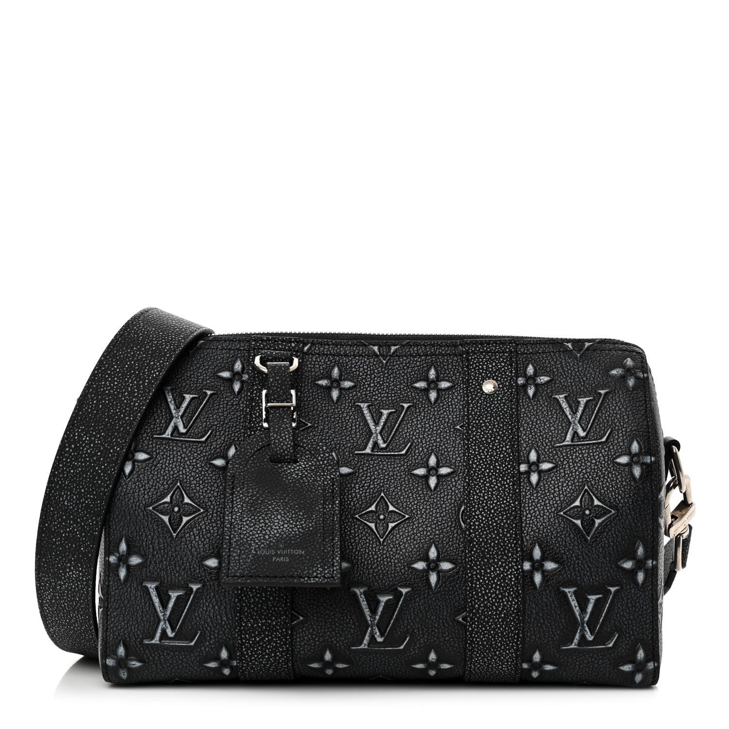 Calfskin Debossed Monogram Versailles City Keepall Charcoal