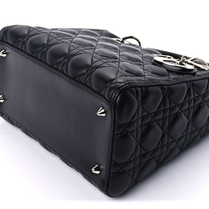Christian Dior Lambskin Cannage Medium Lady Dior Black 8 of 8