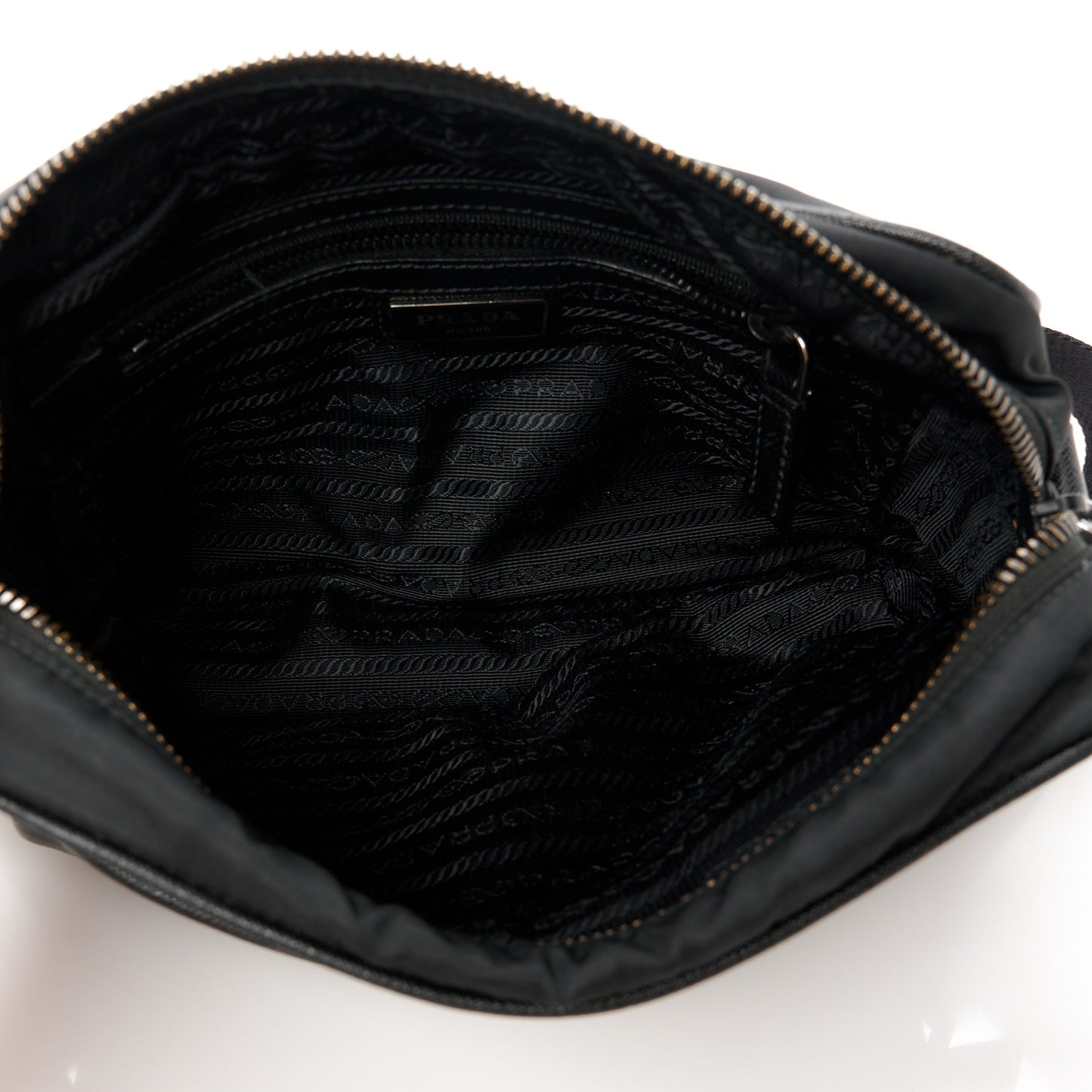 Tessuto Nylon Saffiano Shoulder Bag Black