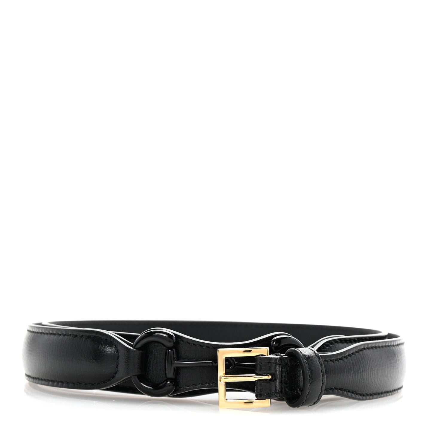 Efesto Leather Womens Horsebit 15/23mm Belt 105 42 Black
