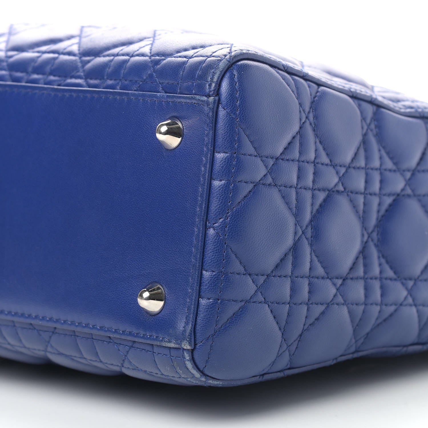 Christian Dior Lambskin Cannage Large Lady Dior Blue 6 of 9