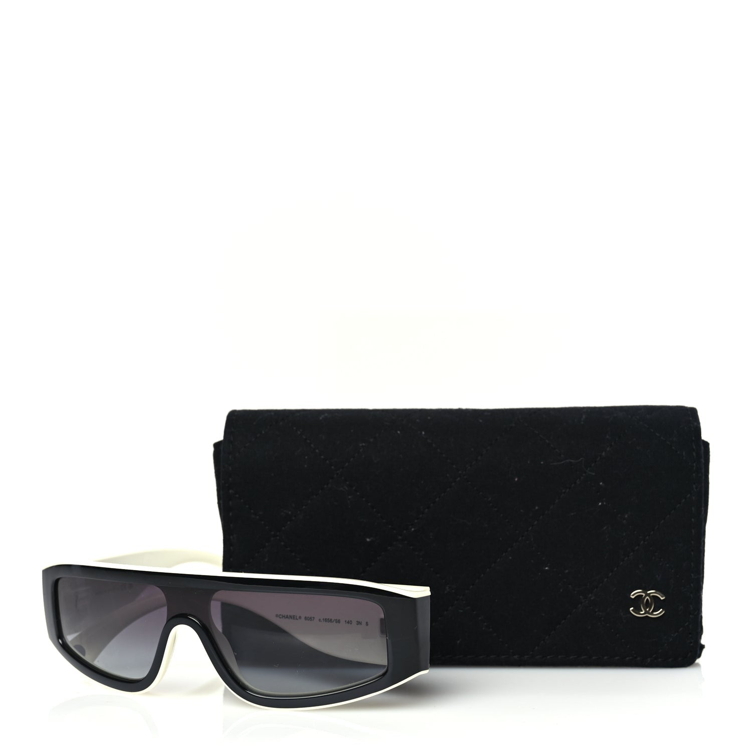 Chanel Acetate Cat Eye Sunglasses 6057 Black White 7 of 7