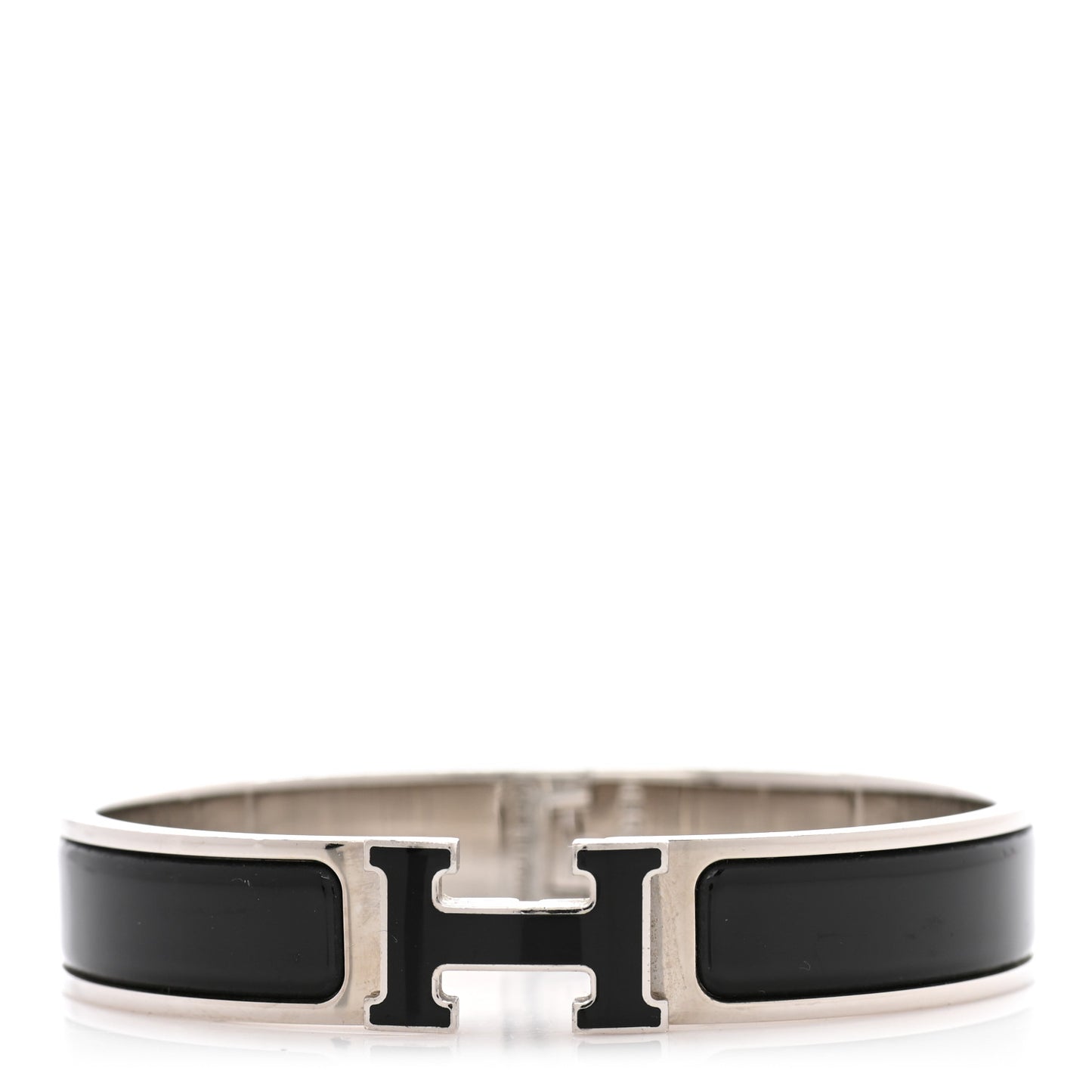 Enamel Narrow Clic Clac H Bracelet PM Black