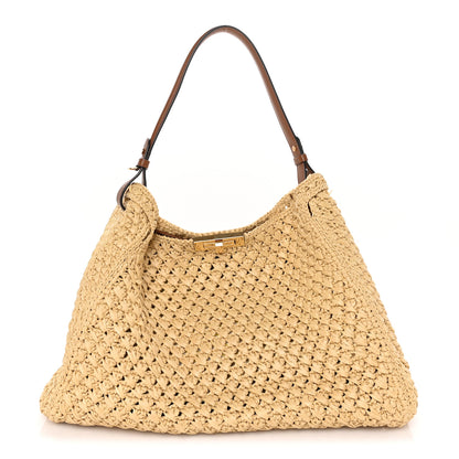 Fendi Raffia Effect Woven Large Fendi Way Tote Beige 1 of 8