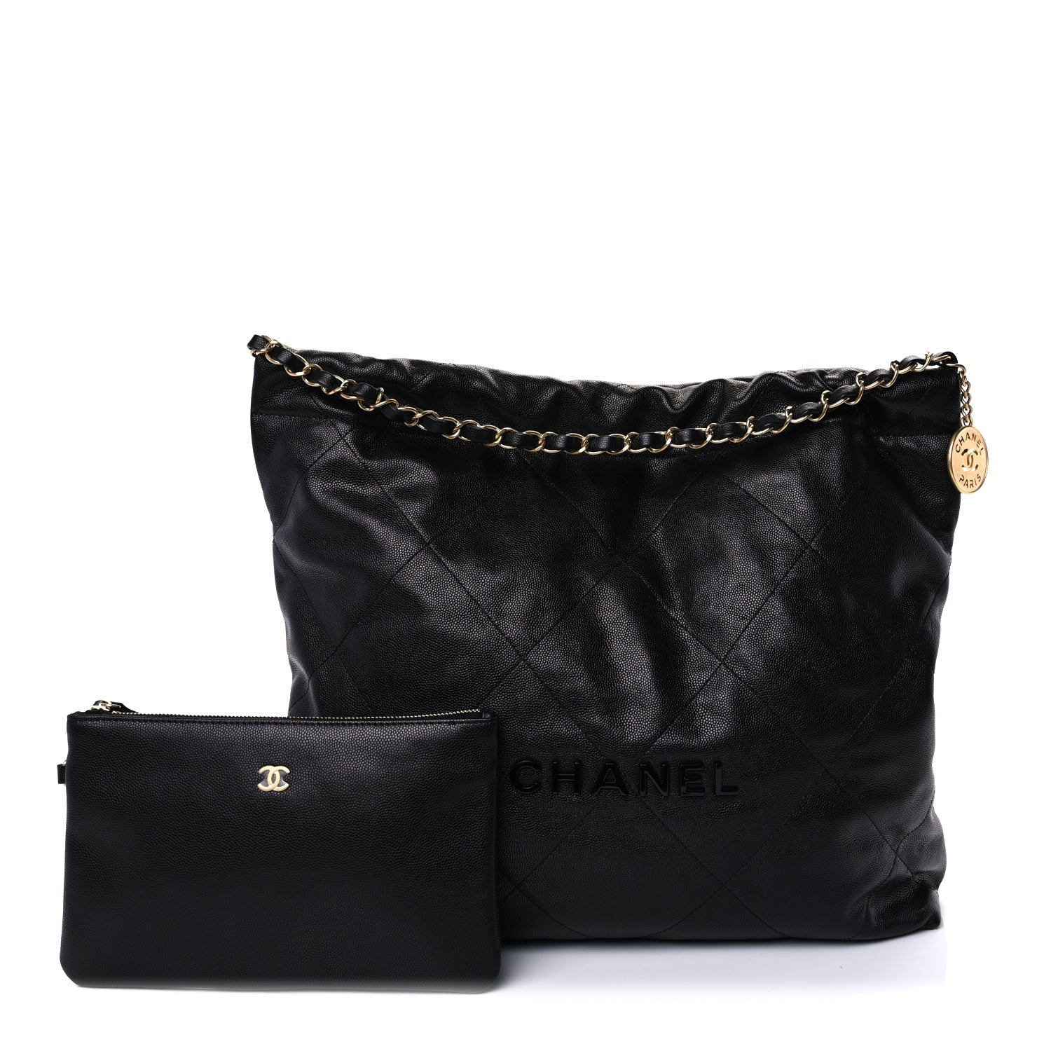 Chanel Shiny Caviar Quilted Monochrome  22  Black 1 of 7