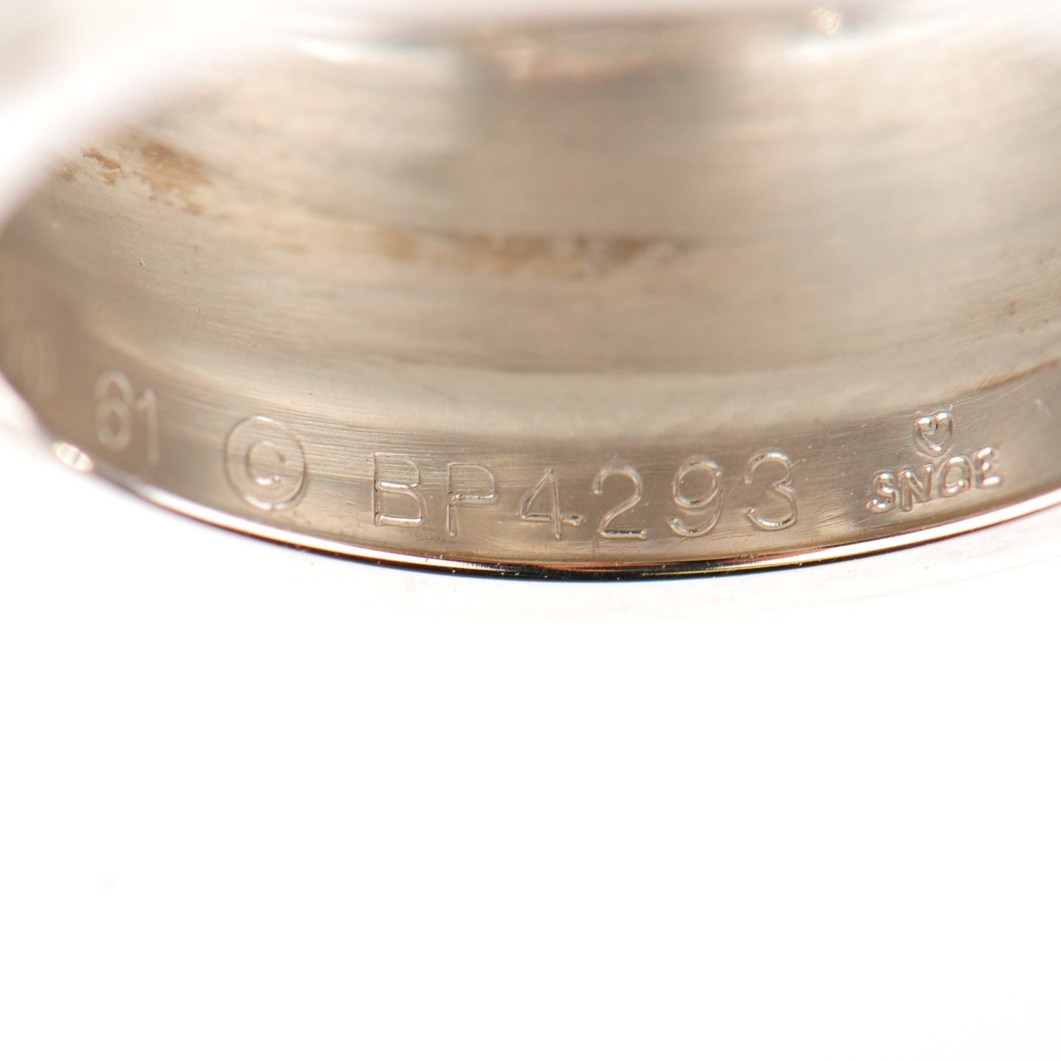 Cartier 18K White Gold 12mm Wide LOVE Ring 61 10 4 of 5