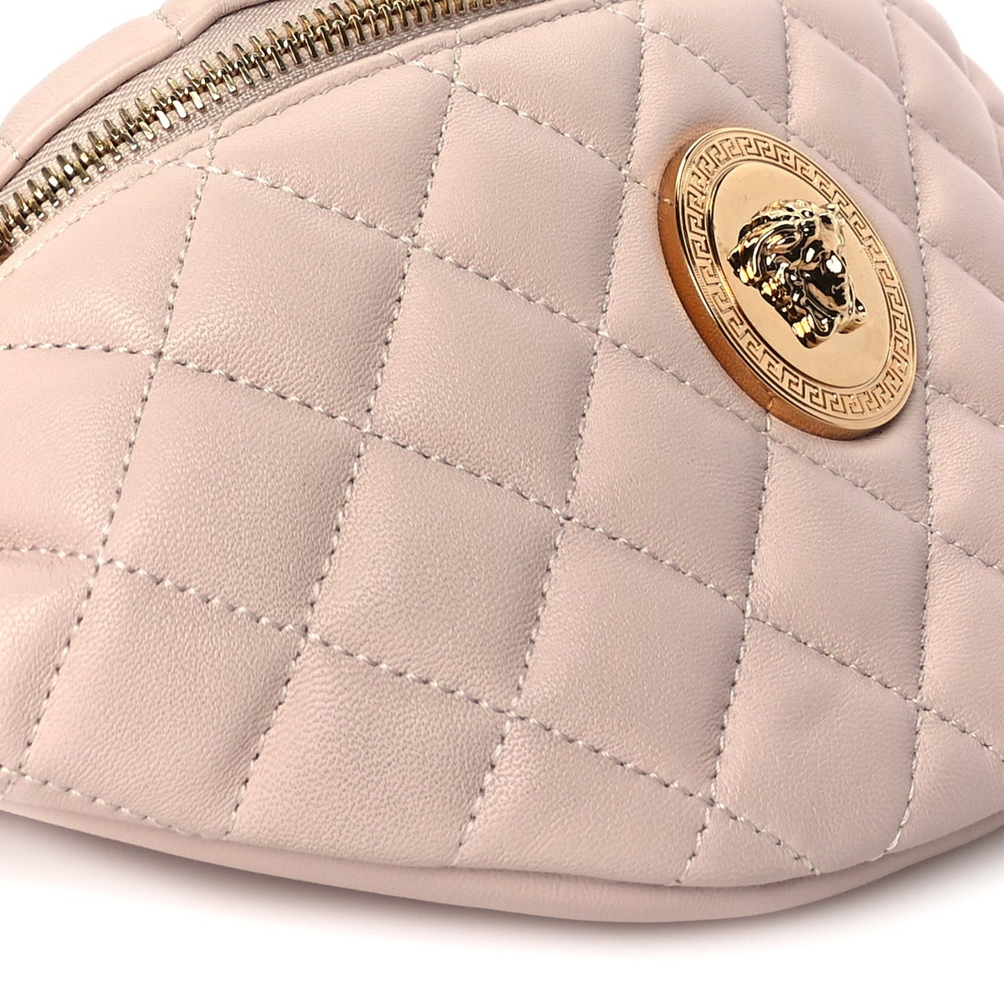 Nappa Quilted Medusa Belt Bag Light Pink