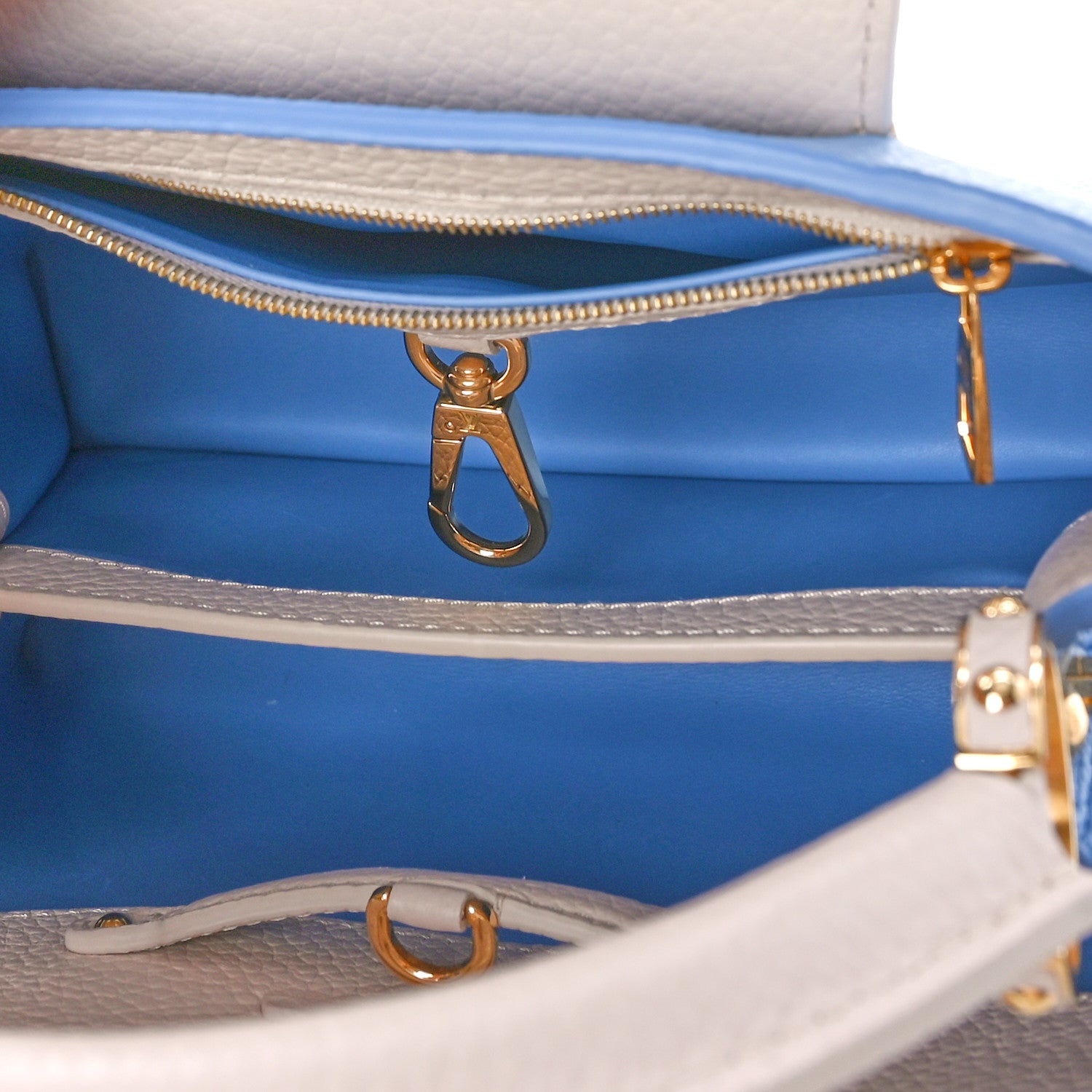 Louis Vuitton Taurillon Capucines BB Bleu de Provence Greige Doux 5 of 8