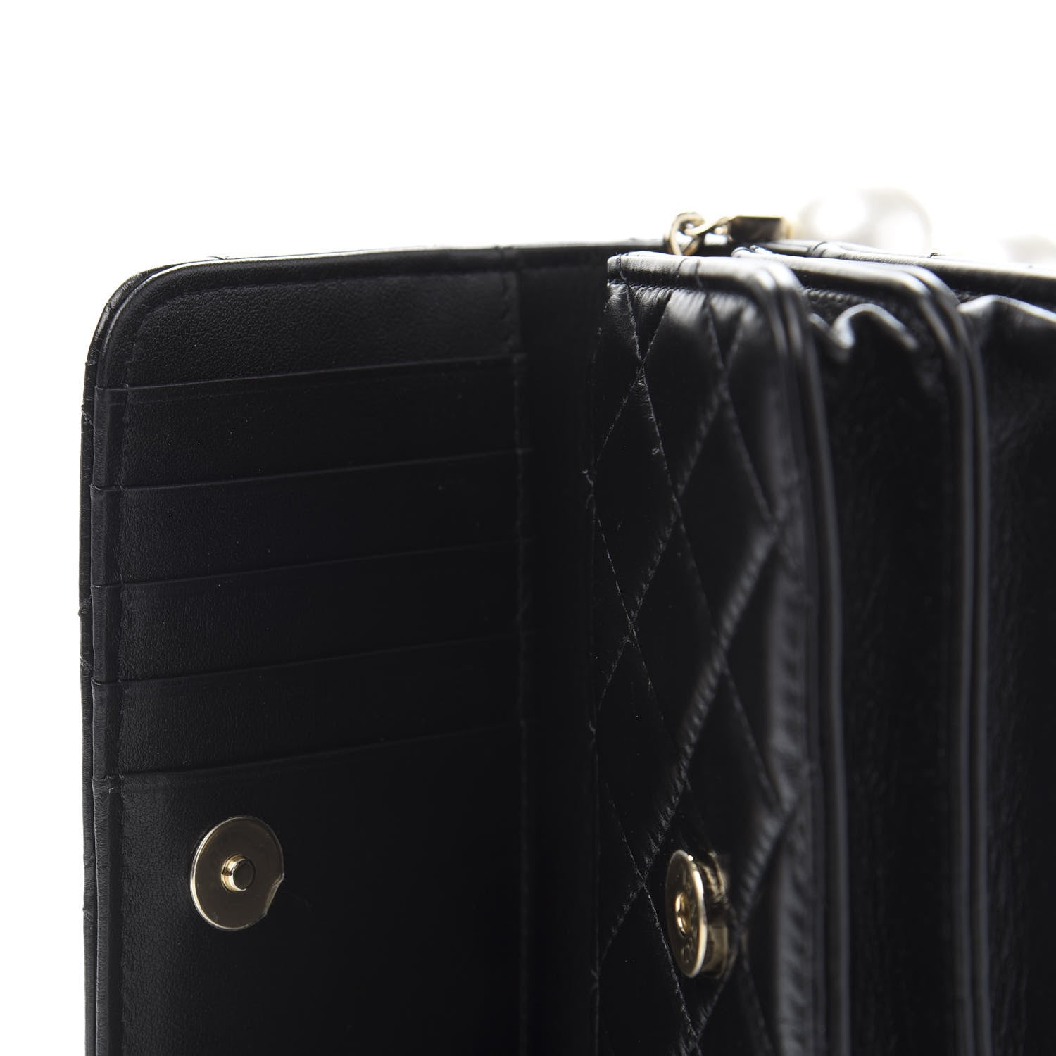 Chanel Calfskin Quilted Mini Maxi Pearls Wallet On Chain WOC Black 9 of 13