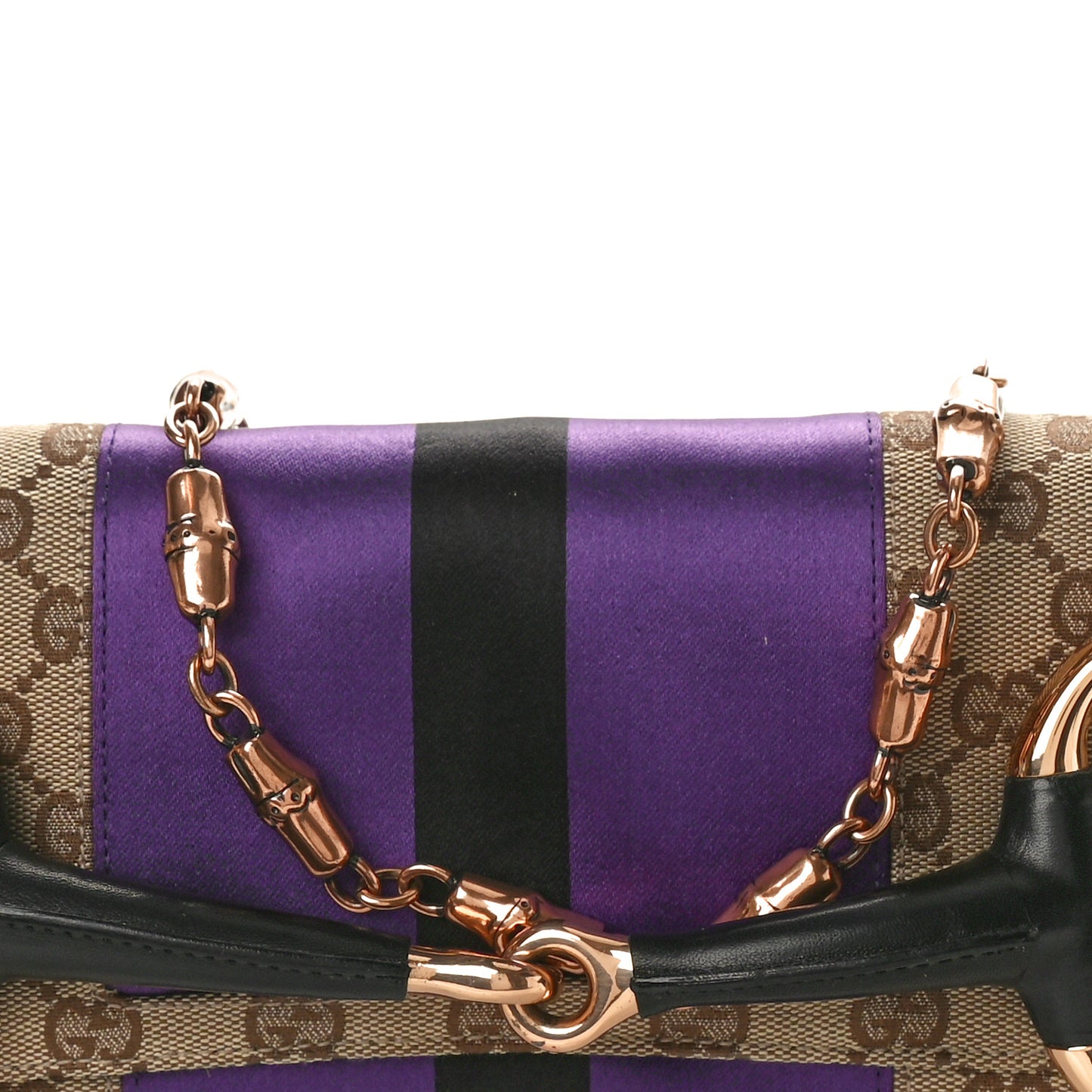 Tom Ford Monogram Horsebit Web Clutch Purple
