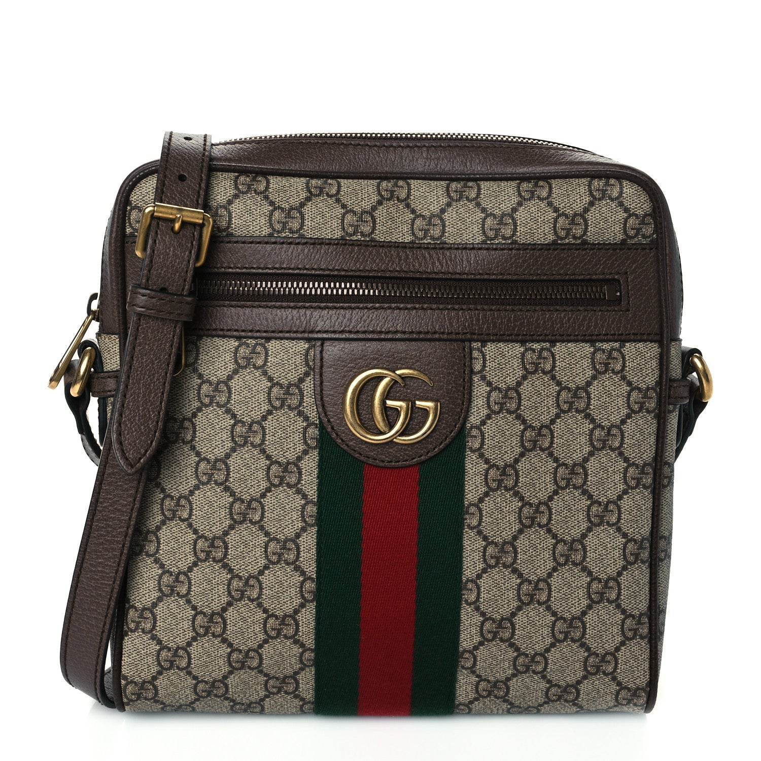 Gucci GG Supreme Monogram Web Small Ophidia Messenger Bag Brown 1 of 11
