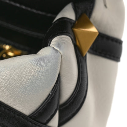 Valentino Garavani Nappa Large Roman Stud Shoulder Bag Ivory Black 9 of 9