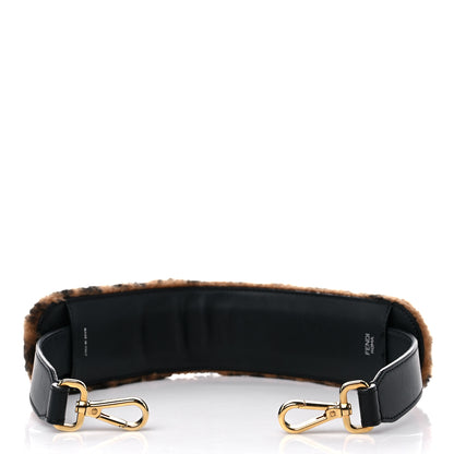 Fendi Shearling Macro FF 1974 Diagonal Strap You Brown 2 of 5