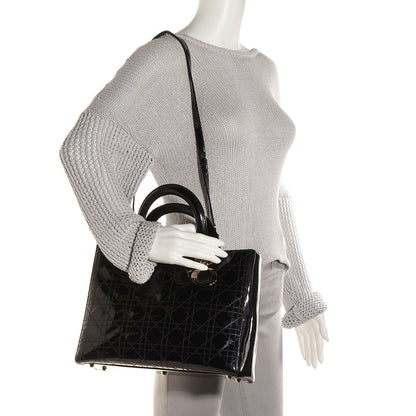 Christian Dior Patent Cannage Large Lady Dior Black 2 of 7
