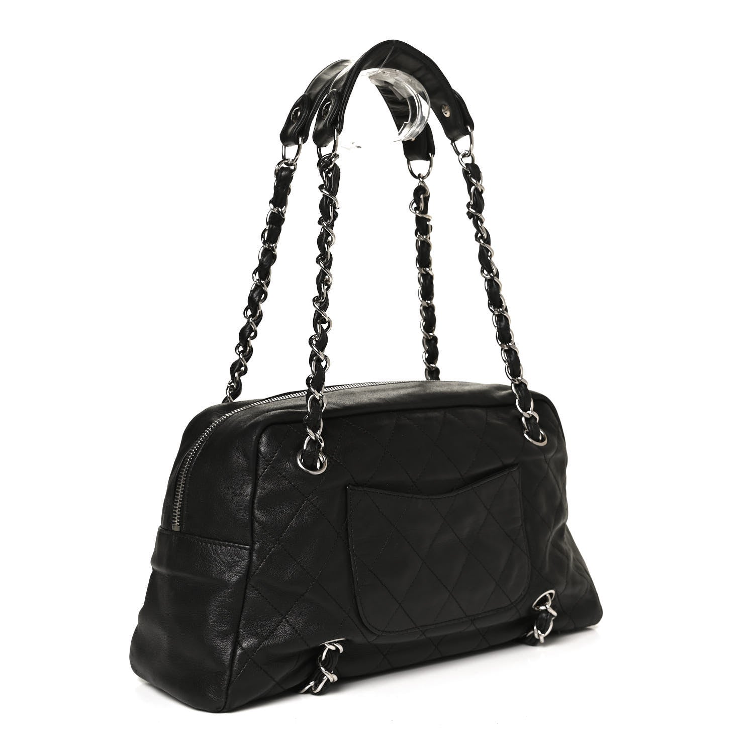 Chanel Lambskin Quilted Medium Chain Around Tote Black 2 of 9