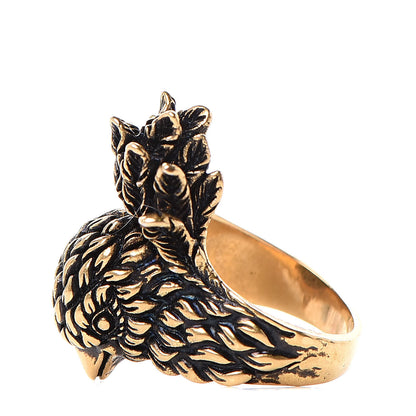 Gucci Metal Eagle Ring 7.5 Aged Gold 5 of 6