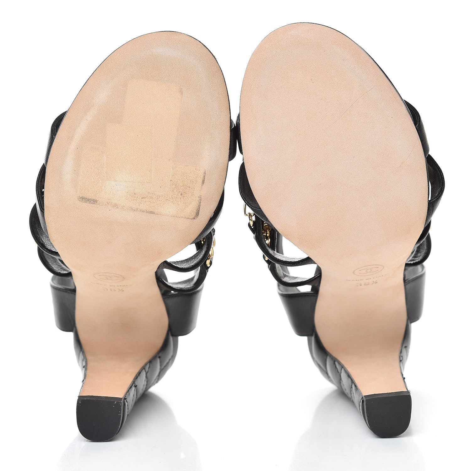 Chanel Lambskin Reissue Chain Sandals 38.5 Black 7 of 11