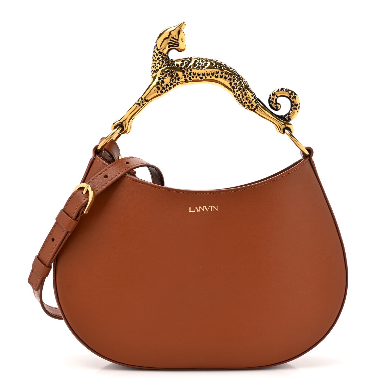 Lanvin Lambskin Cat Hobo Tan 1 of 9