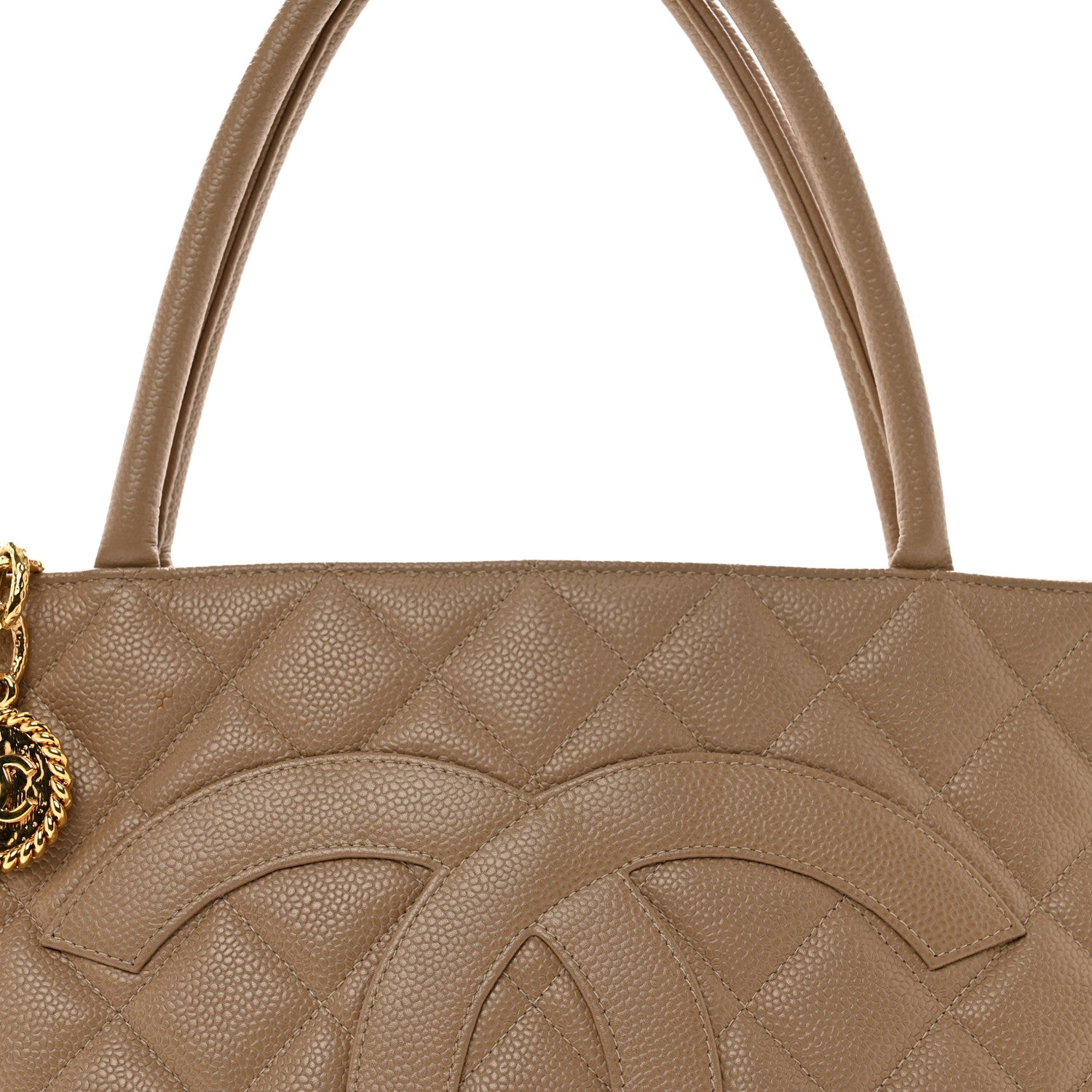 Chanel Caviar Quilted Medallion Tote Beige 5 of 11