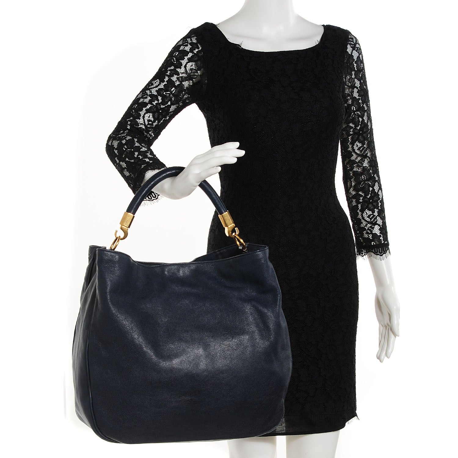 Saint Laurent Sheepskin Large Roady Navy 2 of 7