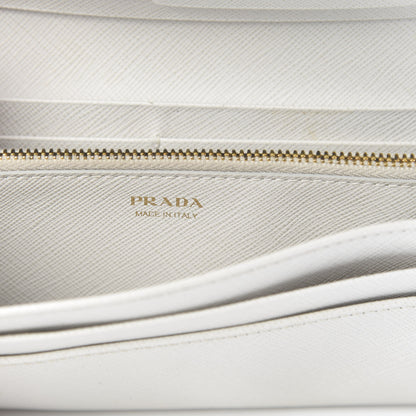 Prada Saffiano Bow Continental Wallet Talco 6 of 17